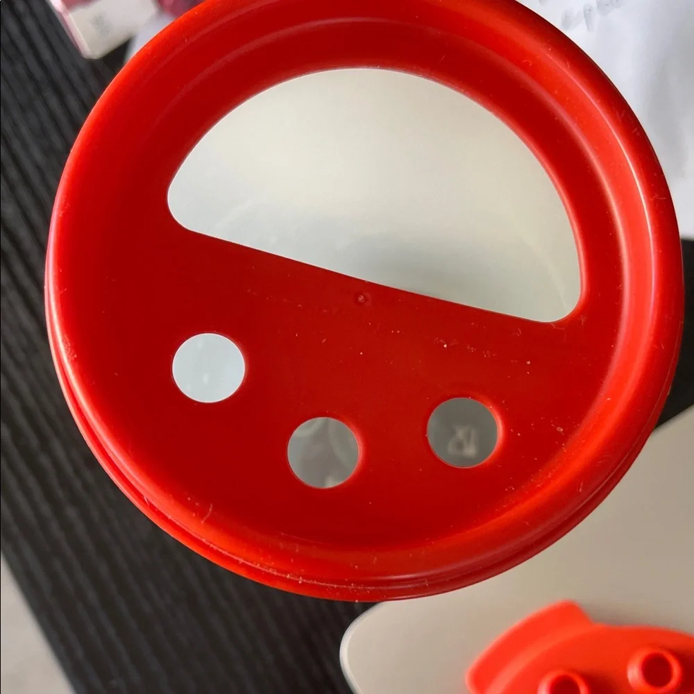 Tupperware Translucent and Red Parmesan Shaker & Spices